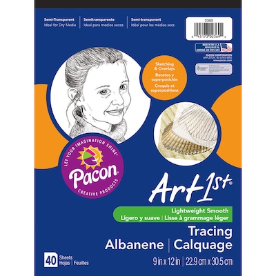 Pacon Art1st 9 x 12 Tracing Pad, Transparent, 40 Sheets