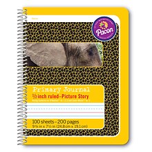 Pacon Spiral Bound Compostion Book Hardcover Journal, 9.75 x 7.5, Yellow Elephant (PAC2430)