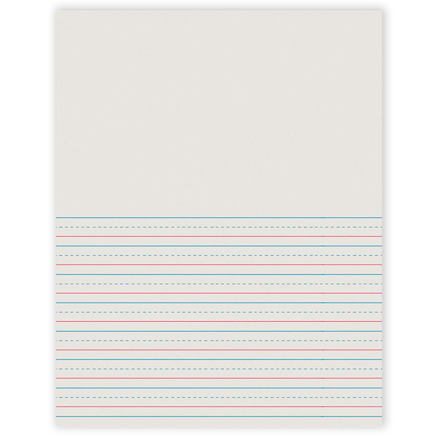 Pacon Storybook Paper for DNealian Programs, White, 1/2 Short Way Ruled, 11 x 8 1/2, 1500 Sheets/Pack (PAC2695)