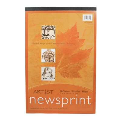 Pacon® Art1st® White Newsprint Paper Pad, 18 x 12