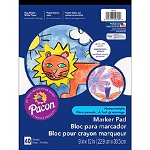 Pacon® Art Street® White Watercolor and Marker Pad, 12 x 9, 40 Sheets per Pad, Pack of 6 (PAC4618-