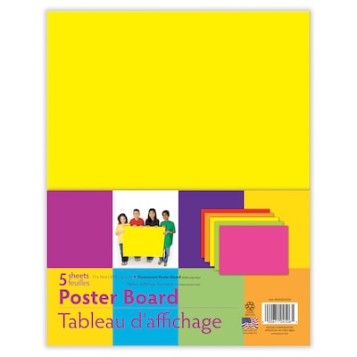 Pacon® Poster Board, 11 x 14, Assorted Neon Colors, 12 Packs of 5 Sheets Per Pack (PACMMK04506)
