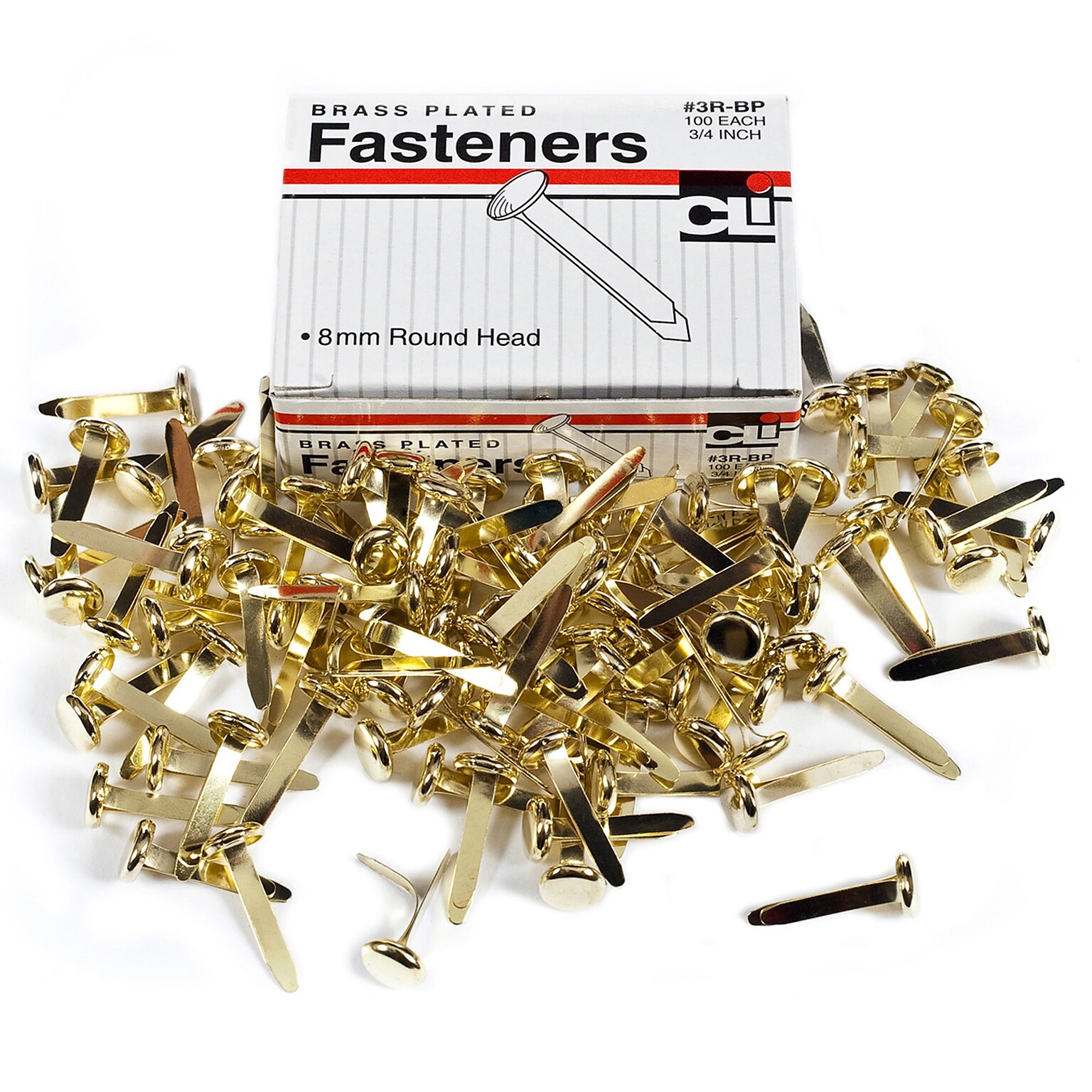 Charles Leonard Brass-Plated Paper Fasteners 3/4, Brass, 1800 Fasteners/Bundle (CHL3RBP)