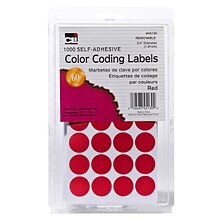 3/4 Color Coding Labels, Red, 1000 labels (CHL45130)