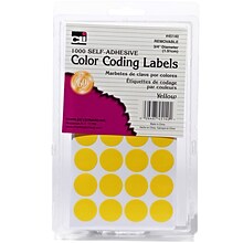 3/4 Color Coding Labels, Yellow, 1000 labels (CHL45140)