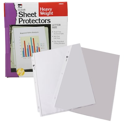 Charles Leonard Sheet Protectors, 11-1/2 x 8-1/2, Clear, 100/Pack (CHL48341)