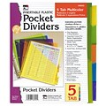 Charles Leonard Dividers Plastic, Multicolor, 8 1/2 x 11 One Pocket, 6 Count of  5 Dividers Per Ord
