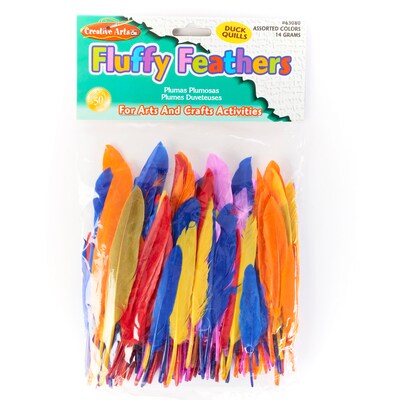 Charles Leonard Creative Arts™ Duck Quill Feathers, Assorted Colors, 3" - 5"