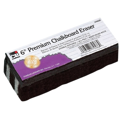 Charles Leonard Premium Chalkboard Eraser, Black, 12/BD