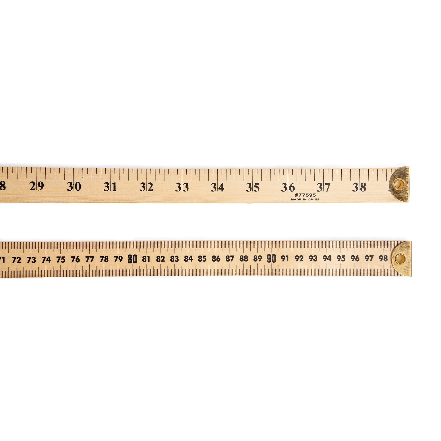Charles Leonard Ruler Meter Stick w/ Metal End, 6 Count, 39 Inches Wood (CHL77595)