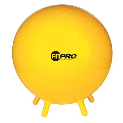Champion Sports FitPro Ball with Stability Legs Rubber 65cm Balance Ball, Yellow (CHSBL65)