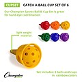 Champion Sports Catch A Ball Plastic Cup Set, Assorted Colors, 12/Set (CHSCUPSET)