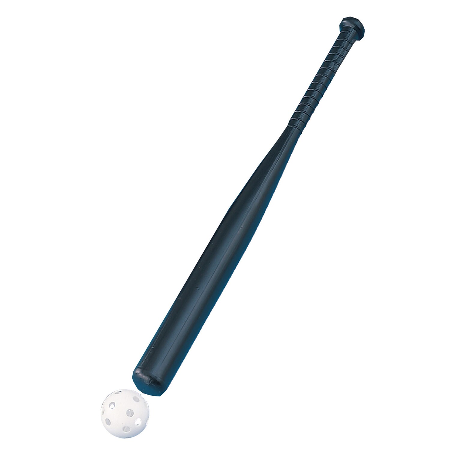 Champion Sports Plastic 31 Baseball Bat with Ball, Black/White, Each (CHSPLBC)