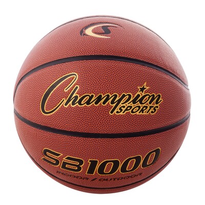 Champion Sports Official Size Rubber Basketball. Orange and Black, (CHSSB1000)
