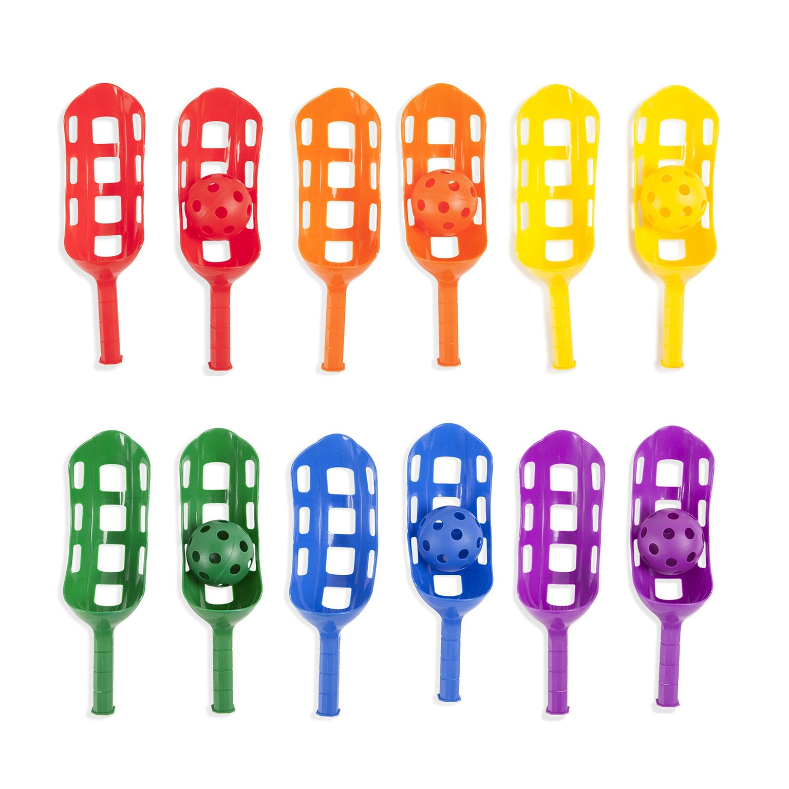 Champion Sports Plastic Scoop Ball Set, Assorted Colors, 18/Set (CHSSBS1SET)