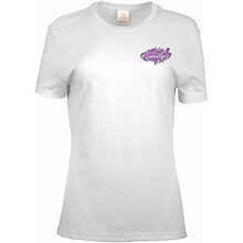 Custom Screen Printed Ladies 100% Cotton White T-Shirt