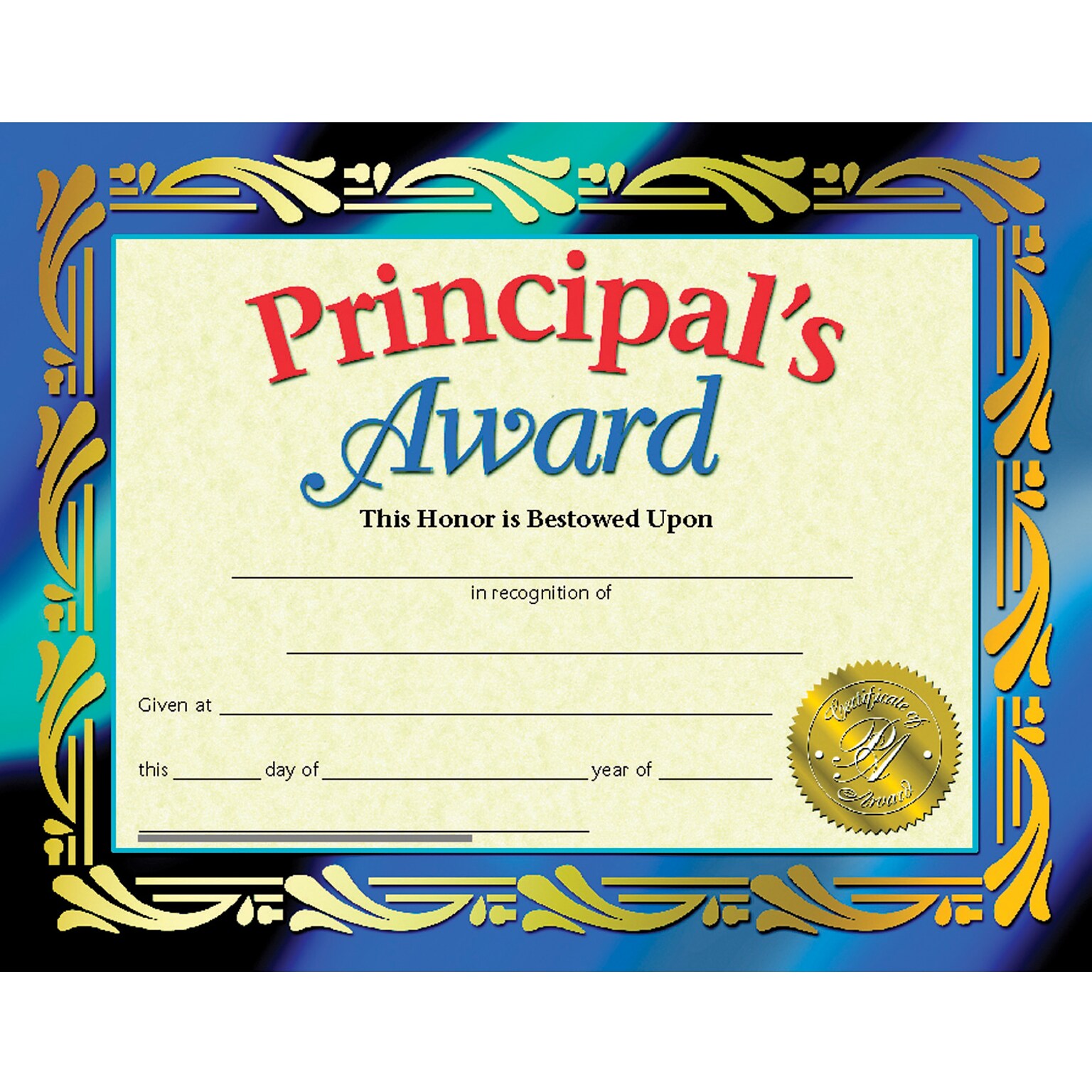 Hayes Principals Award Certificate, 8.5 x 11, Pack of 30 (H-VA689)