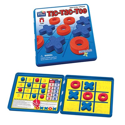 Playmonster Take n Play Anywhere Game Tic Tac Toe, Red and Blue (PAT675)