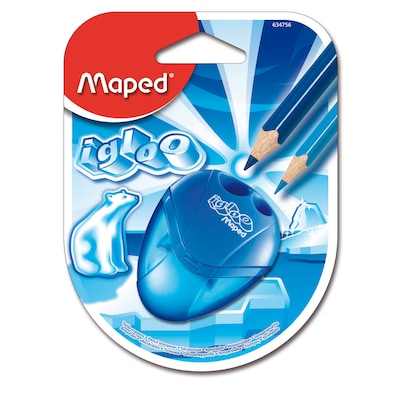 Maped IGLOO 2 Hole Pencil Sharpener, Manual, Blue, 12 pack (MAP634756)