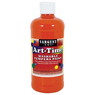 Sargent Art Art-Time Non-Toxic Washable Tempera Paint, 16 oz., Orange (SAR223414)