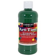 Sargent Art Art-Time Non-Toxic Washable Tempera Paint, 16 oz., Green (SAR223466)