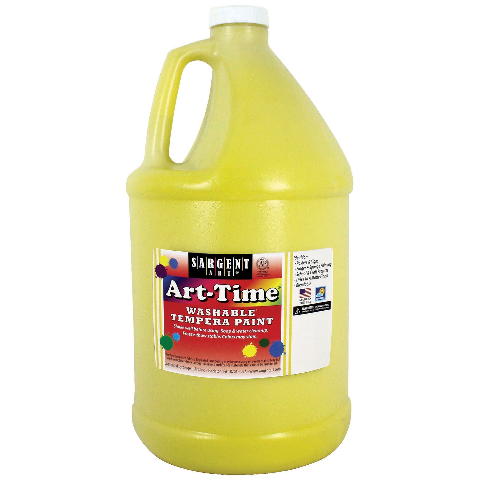 Sargent Art Art-Time Washable Tempera Paint, Yellow, Gallon (SAR173602)