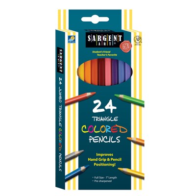 Charles Leonard Triangle Colored Pencils 3 Count of 24 Pack of Pencils Per Order (SAR227207)