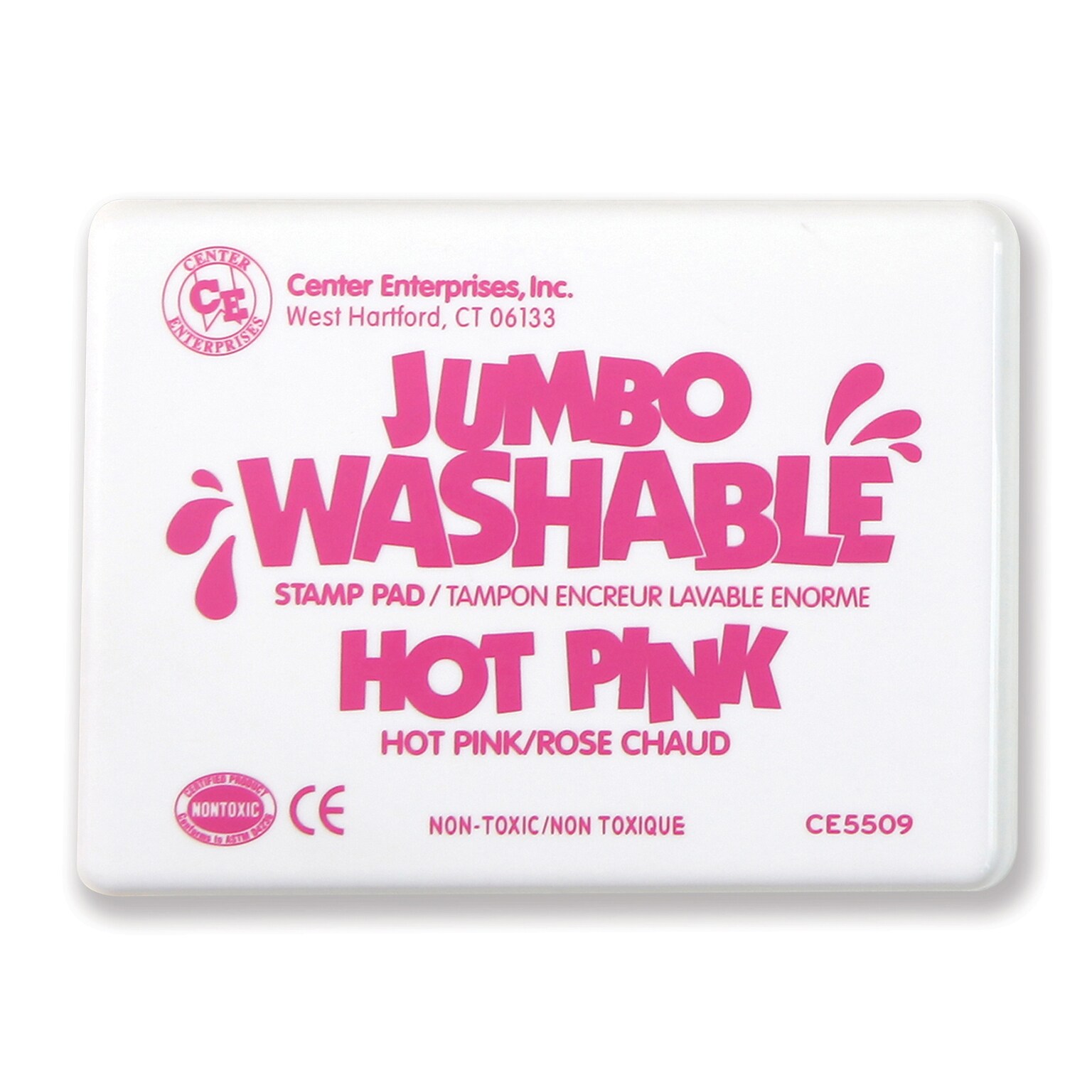 Center Enterprises Jumbo Washable Stamp Pad, Hot Pink Ink (CE-5509)