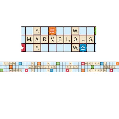 Eureka® Grade Kindergarten - 8 Scrabble™ Letters Extra Wide Die Cut Deco Trimmer, 12/Pack