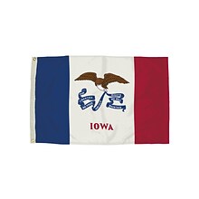 Flagzone Iowa Flag with Heading and Grommets, 3 x 5, Each