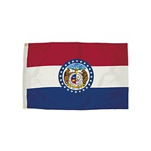 Flagzone Missouri Flag with Heading and Grommets, 3 x 5, Each