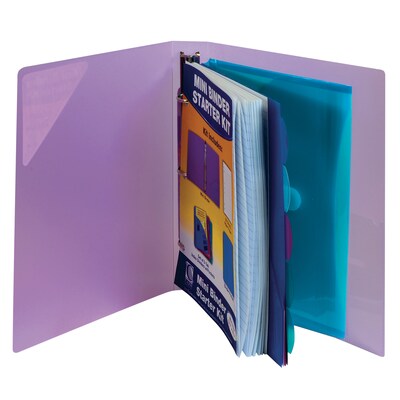 C-Line 1" 3-Ring Mini Binder with Organizers, Assorted Colors (CLI30100)