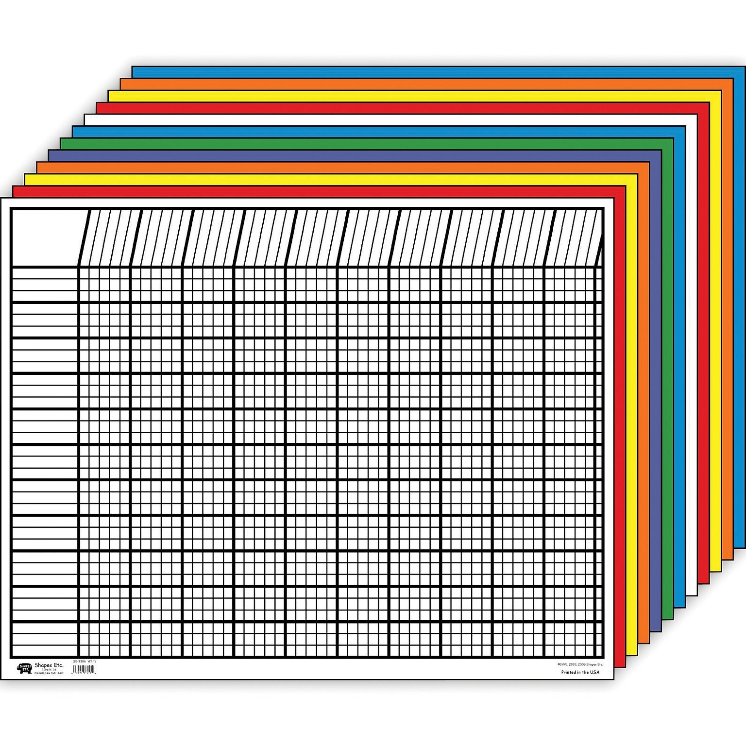 Creative Shapes Etc. Large Horizontal Incentive Chart Set, 28 x 22, Assorted Color, 12 ct. (SE-367)