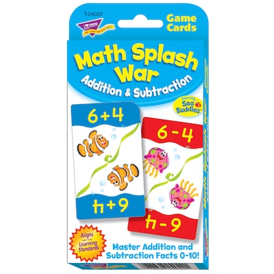 Math Splash War Addition & Subtraction Challenge Cards for Grades 1-3, P56 Pack (T-24022)
