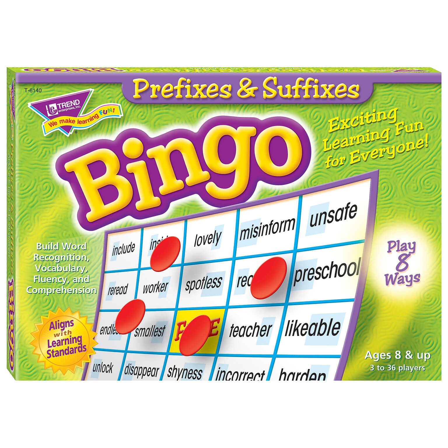 TREND enterprises, Inc. Prefixes & Suffixes Bingo Game (T-6140)