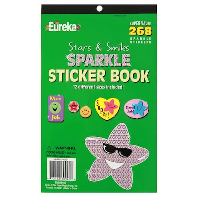 Eureka Stars & Smiles SPARKLE Sticker Book, 268 ct. (EU-609400)