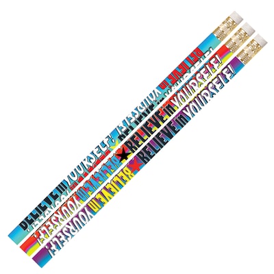 Musgrave Pencil Company Believe In Yourself Pencils, Multicolor, 144/Pack (MUS2283G)