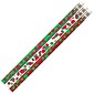 MUSGRAVE® Dots of Christmas Fun Motivational Pencils, Assorted Colors, Pack of 144 (MUS2528G)