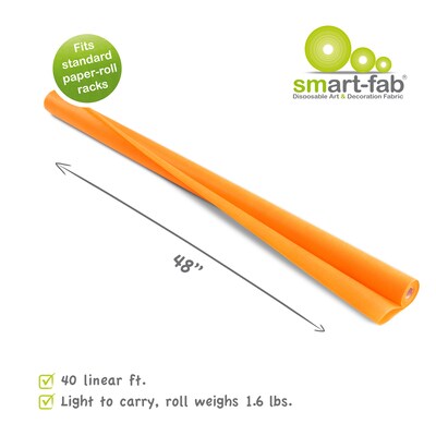 Smart-Fab®, 48" x 40', Orange, Disposable Art & Decoration Fabric Roll (SMF1U384804061)