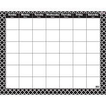 Trend Wipe-Off Monthly Calendar, Moroccan Black (T-27023)