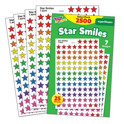 Trend Star Smiles superShapes Stickers Value Pack, 2500 CT (T-46917)