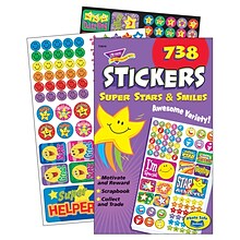 Trend Enterprises® Sticker Pad, Super Stars & Smiles, 5/Pack