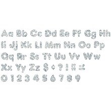 Ready Letters 4 Uppercase/Lowercase Casual Solids Sparkle Combo Pack, Silver (T-79943)