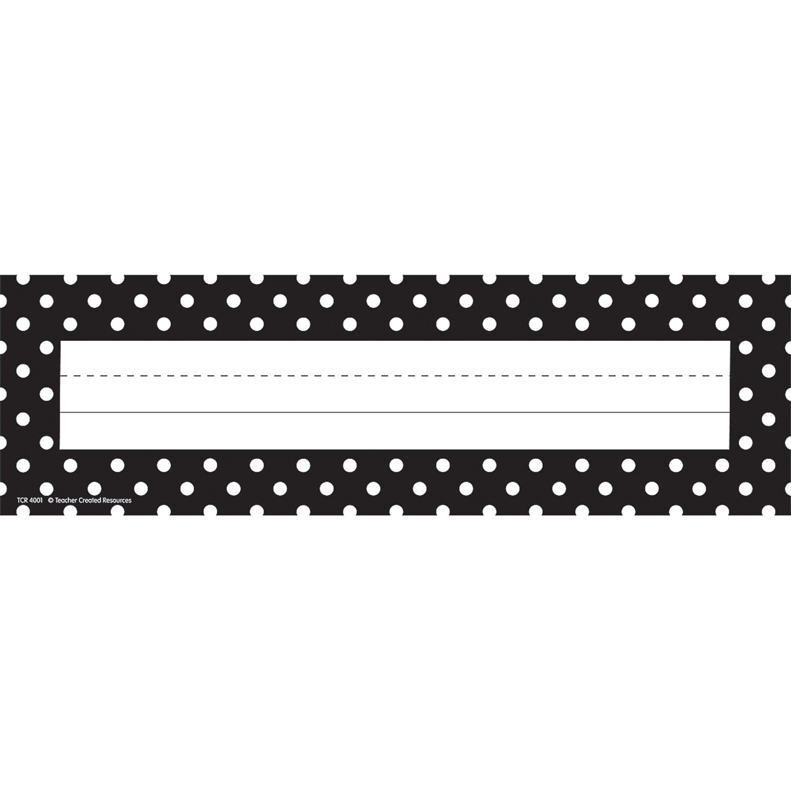 Teacher Created Resources® Infant - 6th Grades Name Plate, Black Polka Dots (TCR4001)