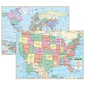 Kappa Map Group U.S. & World Primary Deskpad Map, 18 x 13, Pack of 5 (UNI15848)