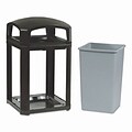 Rubbermaid® Landmark Series Dome-Top Trash Containers with Rigid Liner, Sable, 50 Gallon Capacity (FG397500SBLE)