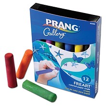 Prang Freart Sidewalk Chalk, Assorted Colors, 12/Box (DIX15360)