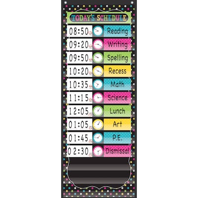 Teacher Created Resources 14 Pocket Daily Schedule Pocket Chart, Chalkboard Brights (TCR20752)