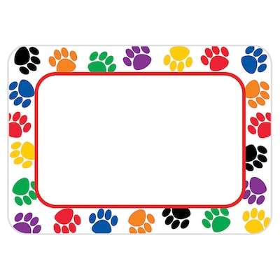 Teacher Created Resources Colorful Paw Prints Name Tags, 2.5 x 3.5, 36/Pack (TCR5168)