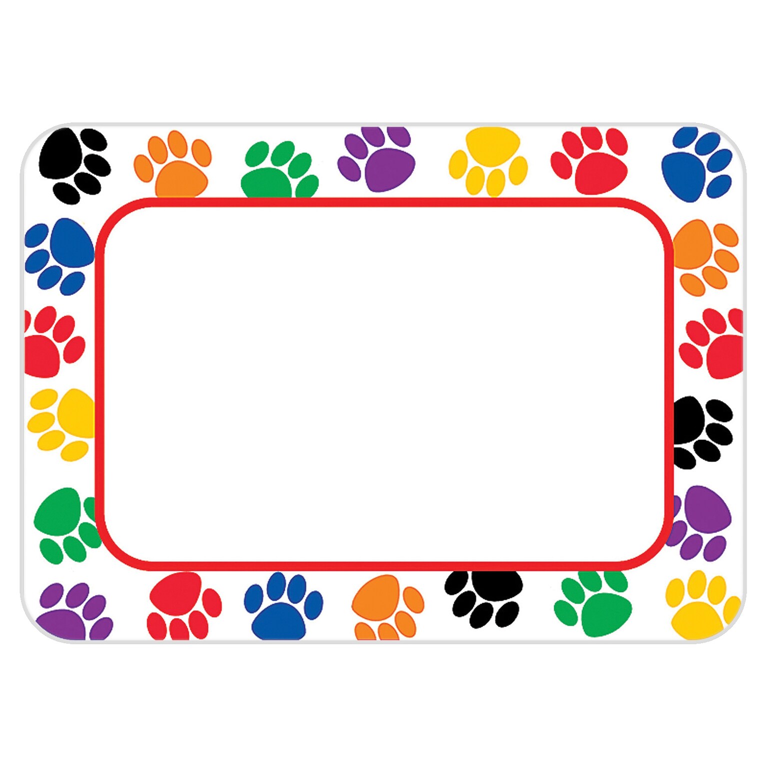 Teacher Created Resources Colorful Paw Prints Name Tags, 2.5 x 3.5, 36/Pack (TCR5168)